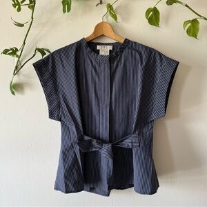 Sea Space 519 Navy Striped Women's Top Size 4